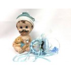 Baby Shower Large Mustache Baby & Dog with Pacifier Cake Topper Centerpiece Favor